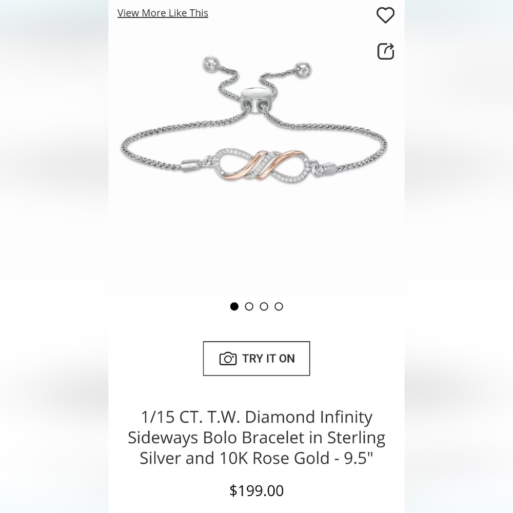 Zales Infinity Diamond 10K Gold Bracelet
